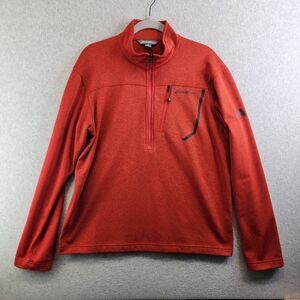 Eddie Bauer First Ascent Sweater Mens L Red 1/4 Zip Pullover Fleece Hiking